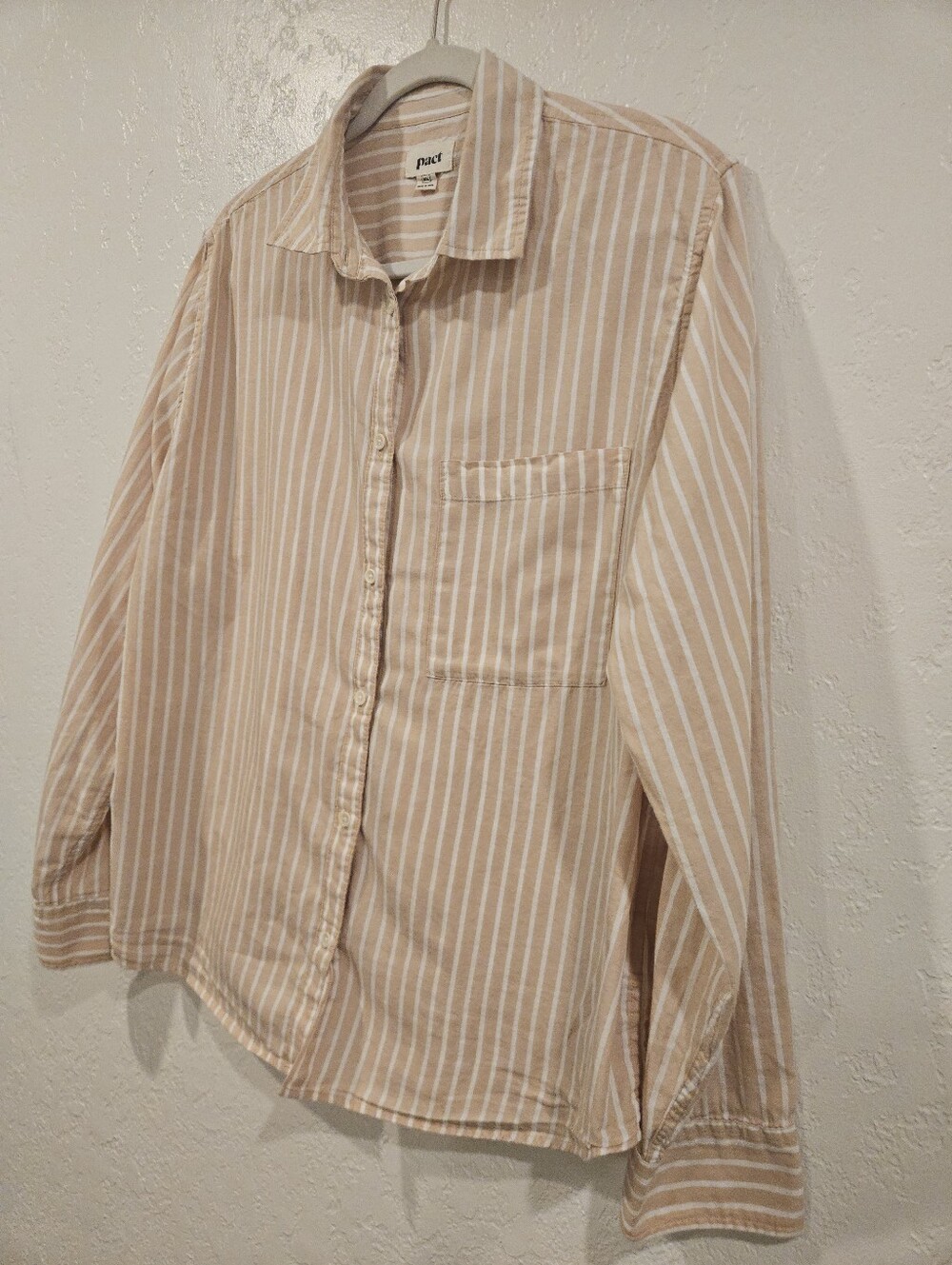 Pact Top Women's Sunset Lightweight 100% Organic Cotton Classic Shirt XL Striped - Picture 3 of 7